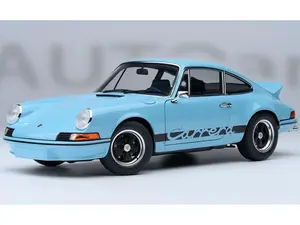 Porsche 911 Carrera 2.7 RS Gulf Blue with Black Stripes and Wheels 1/18 Model Car by Autoart