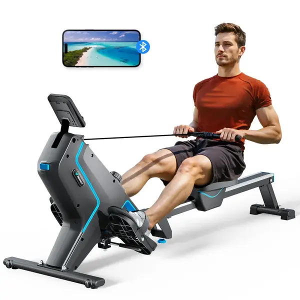 MERACH R05 Magnetic Rowing Machine Foldable 16 Resistance Levels 350lbs Weight Capacity Bluetooth & App
