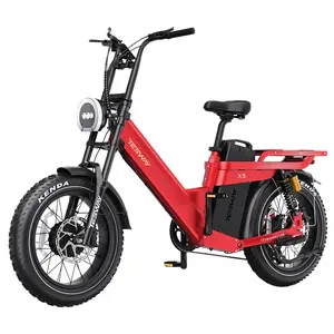 TESWAY X5 AWD Electric Bike 1000W Dual Motor 52V 60Ah Red