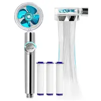 Handheld Turbocharged Shower Head with 3 Filters High-Pressure Water Saving Home Bath Turbo Fan Shower Kit