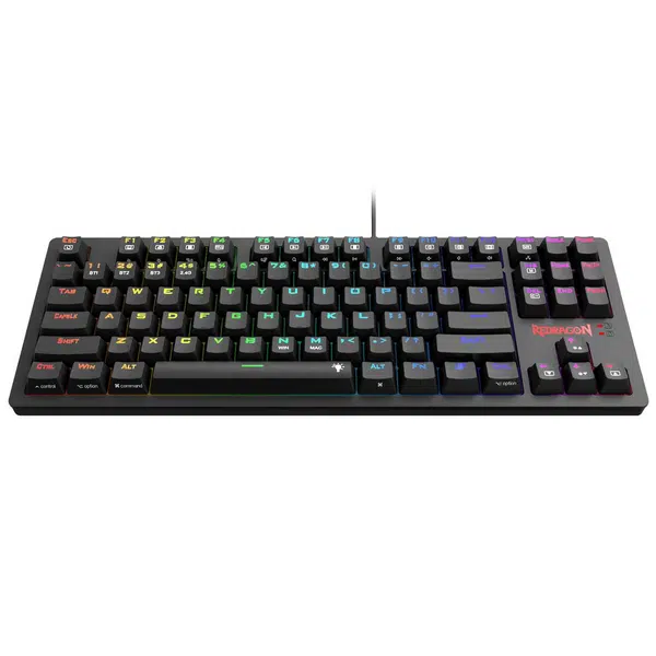 Redragon K598P-KBS RGB TKL Wireless Mechanical Keyboard Bluetooth/2.4Ghz/Wired Tri-Mode Blue Switch for Win/Mac - Black