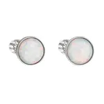 Evolution Group - Pavona Stříbrné náušnice s bílým syntetickým opálem 11001.3 white