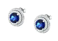 Morellato Elegantní stříbrné náušnice s modrým zirkonem Tesori SAIW274