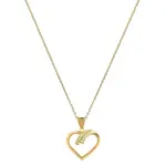 Beneto Pozlacený stříbrný náhrdelník se srdcem AGS1138/47-GOLD (řetízek, přívěsek)