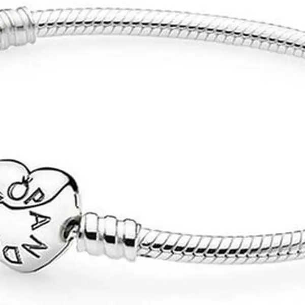 Pandora Stříbrný náramek se srdíčkovým zapínáním 590719 16 cm