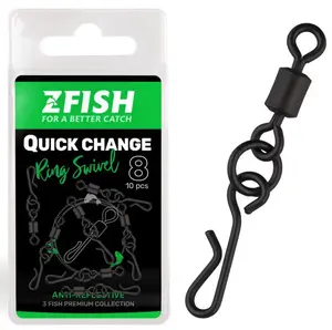 Zfish obratlík quick change ring swivel matt velikost 8 10 ks