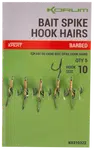 Korum návazec bait spike hook hairs barbed 5 ks - velikost háčku 10