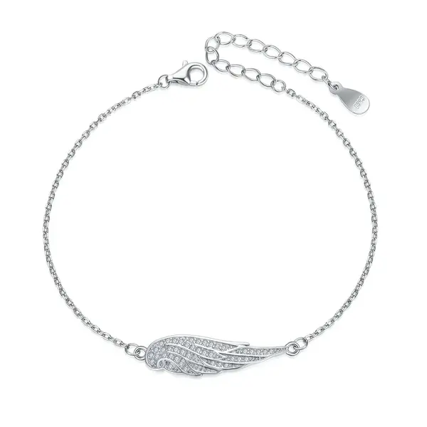 MOISS Jemný stříbrný náramek s andělským křídlem B0000903