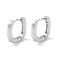 Brass Micro Pave Cubic Zirconia Hoop Earrings