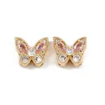 Brass Micro Pave Cubic Zirconia Multi-Strand Butterfly Links