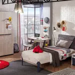 Moderní studentský pokoj lincoln - dub/dub modrý/tmavě modrá