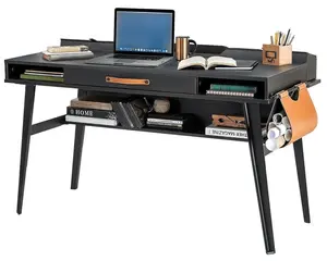 Velký psací stůl nebula - šedá/černá