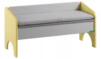 Lavička raundo - žlutá/šedá
