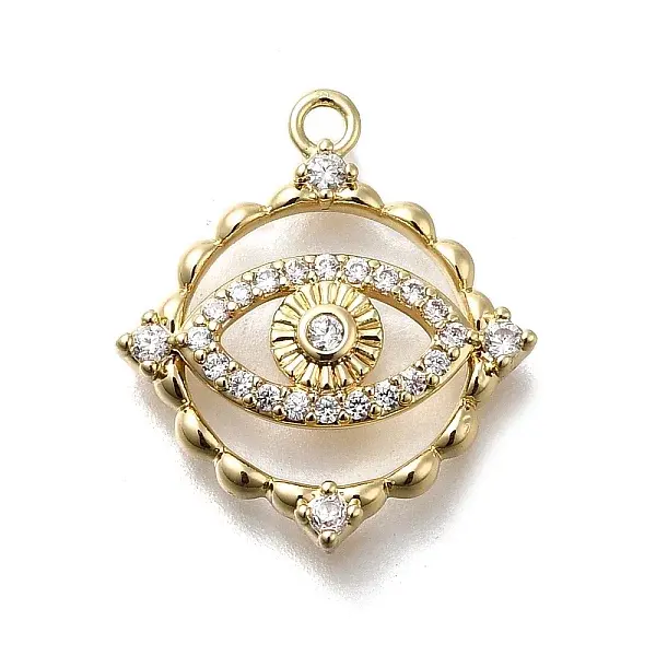 Brass Micro Pave Cubic Zirconia Pendants