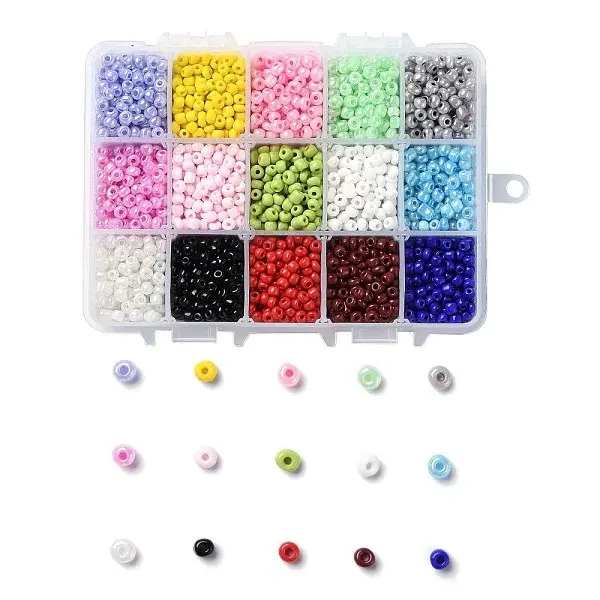 375G 15 Colors Glass Seed Beads