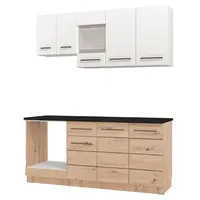 Kuchyňská linka danya-bílá, dub - 180cm/28mm