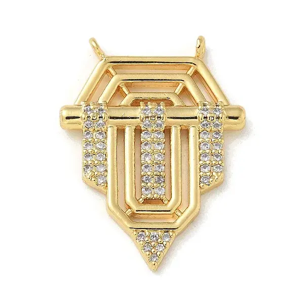 Brass Micro Pave Clear Cubic Zirconia Pendants