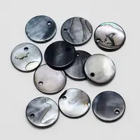 Dyed Natural Flat Round Shell Pendant