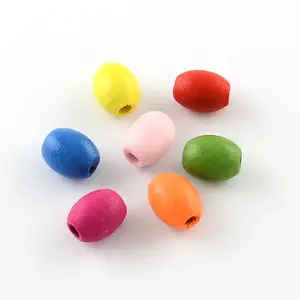 Dyed Natural Wood Beads