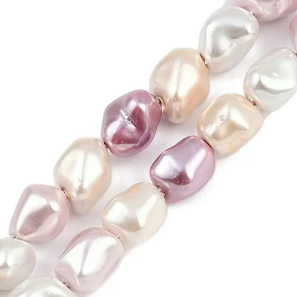Electroplated Shell Pearl Beads Strands