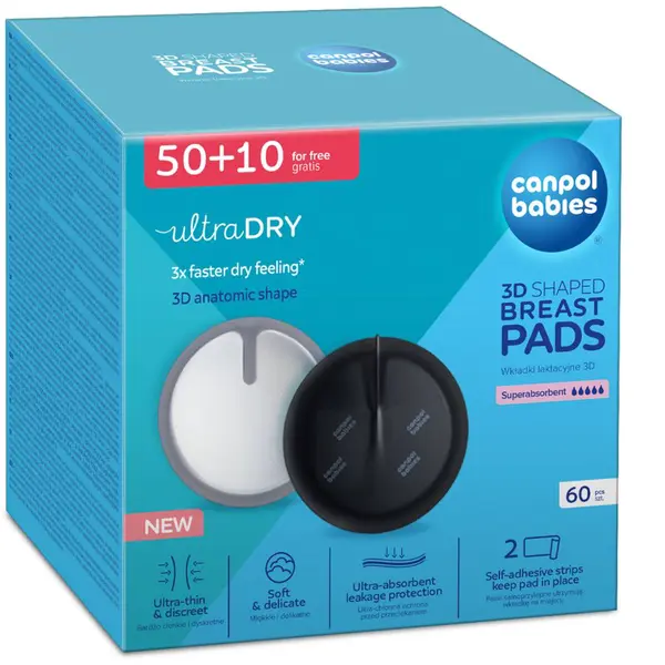 Canpol babies 3D Shaped Breast Pads Postpartum Pads jednorázové vložky do podprsenky 60 ks