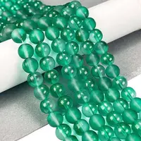 Frosted Transparent Glass Bead Strands