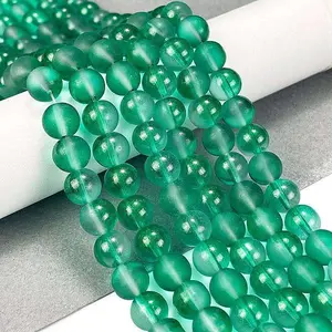 Frosted Transparent Glass Bead Strands