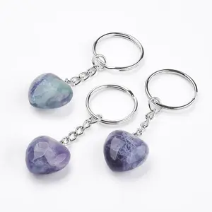 Natural Fluorite Keychain