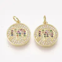 Brass Micro Pave Cubic Zirconia Pendants