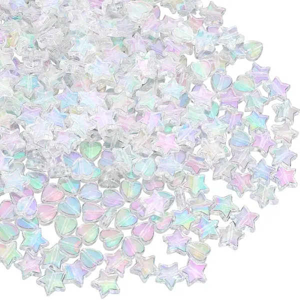 800Pcs 2 Styles Eco-Friendly Transparent Acrylic Beads