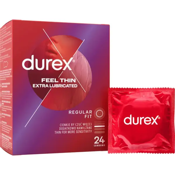 Durex Feel Thin Extra Lubricated kondomy 24 ks