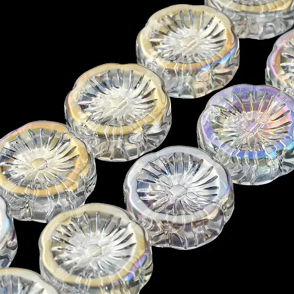 AB Color Plated Electroplate Glass Transparent Beads Strands