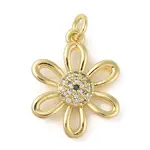 Brass Micro Pave Clear Cubic Zirconia Pendants