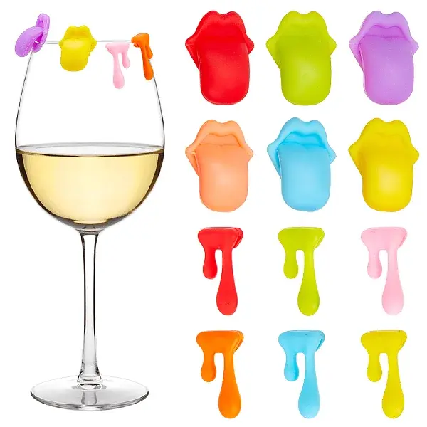 2 Sets 2 Style Silicone Wine Glass Charms