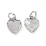 Natural White Shell Heart Charms