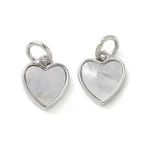 Natural White Shell Heart Charms