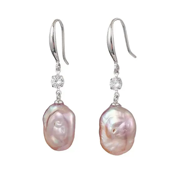 Natural Pearl Dangle Earrings