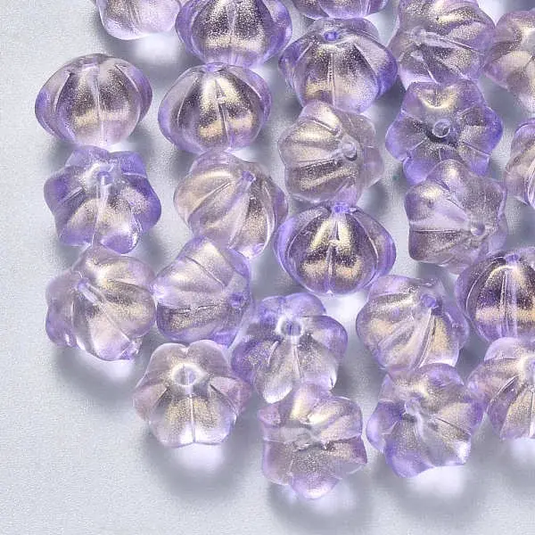Transparent Spray Painted Glass Beads