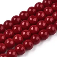 Opaque Solid Color Glass Beads Strands
