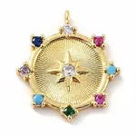 Eco-Friendly Brass Micro Pave Colorful Cubic Zirconia Pendants