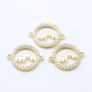 Brass Micro Pave Cubic Zirconia Links