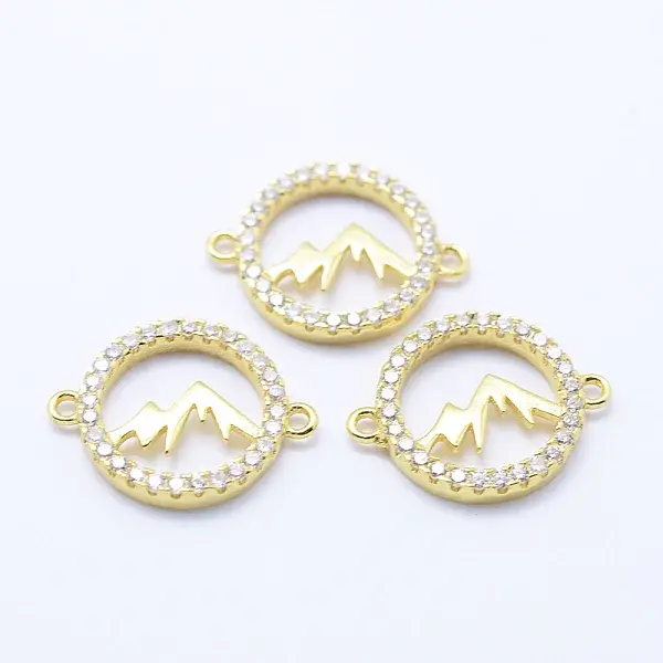 Brass Micro Pave Cubic Zirconia Links