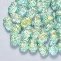 Transparent Spray Painted Glass Beads