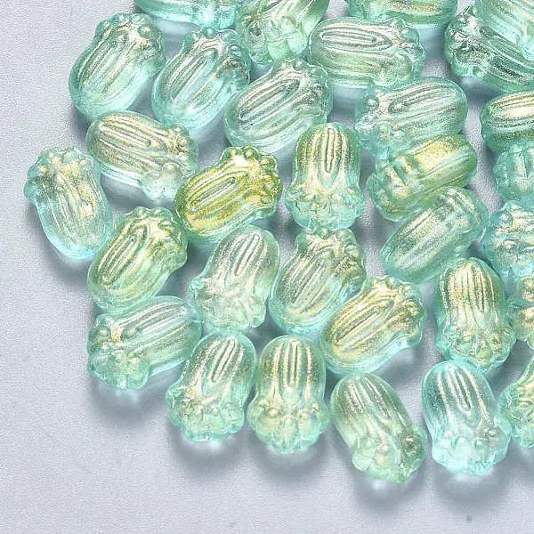 Transparent Spray Painted Glass Beads