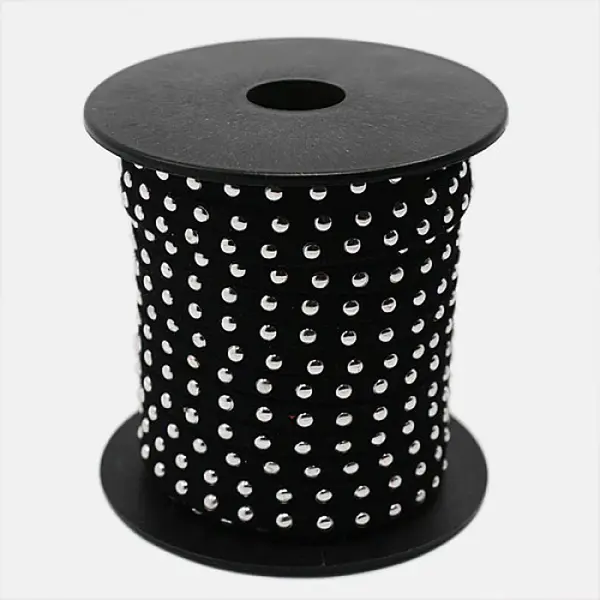 Silver Aluminum Studded Faux Suede Cord