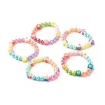 Opaque Acrylic Beads Stretch Bracelet Sets for Kids