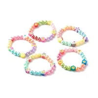 Opaque Acrylic Beads Stretch Bracelet Sets for Kids