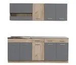 Kuchynská linka 200 lorna-dub šedý/šedá - bez pracovnej dosky
