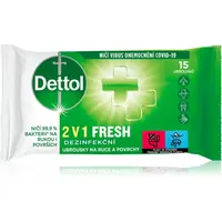 Dettol Disinfectant Wipes 2in1 vlhčené čisticí ubrousky na ruce 15 ks