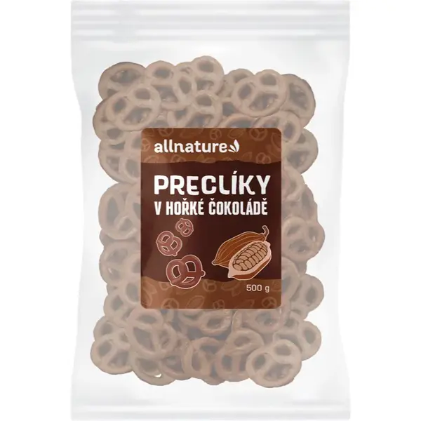 Allnature Preclíky v hořké čokoládě preclíky v polevě 500 g